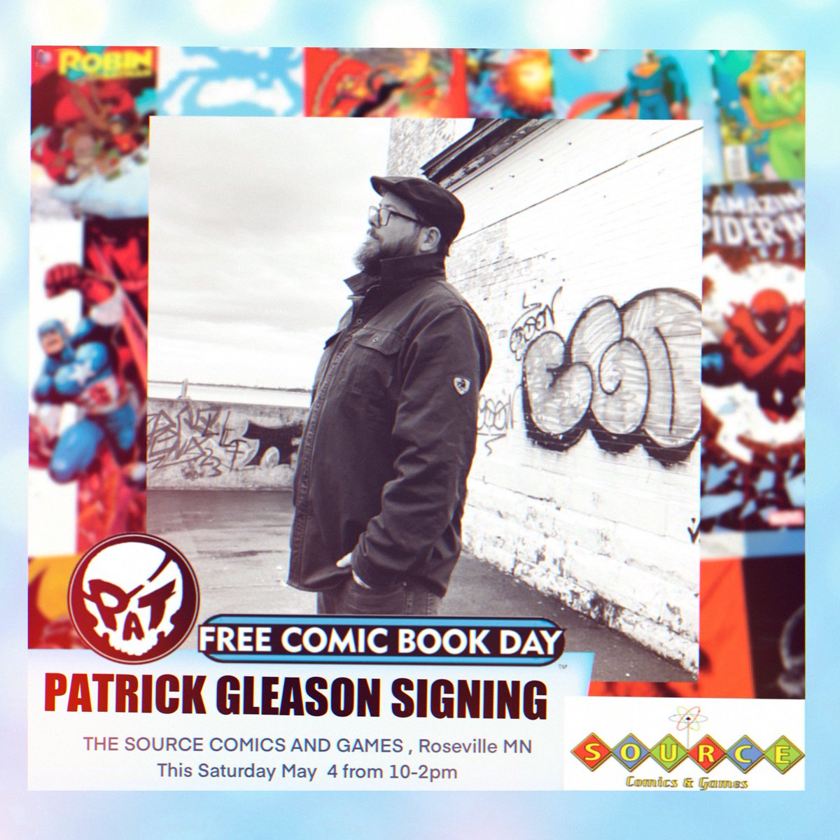 @patrick_gleason will be signing this Saturday for Free Comic Book Day! Be sure and check out your Local Comic Shop join in the fun! Tell a friend and follow for more 🤙 #patrickgleason #freecomicbookday #marvel #dc #image #comics #artist #signing