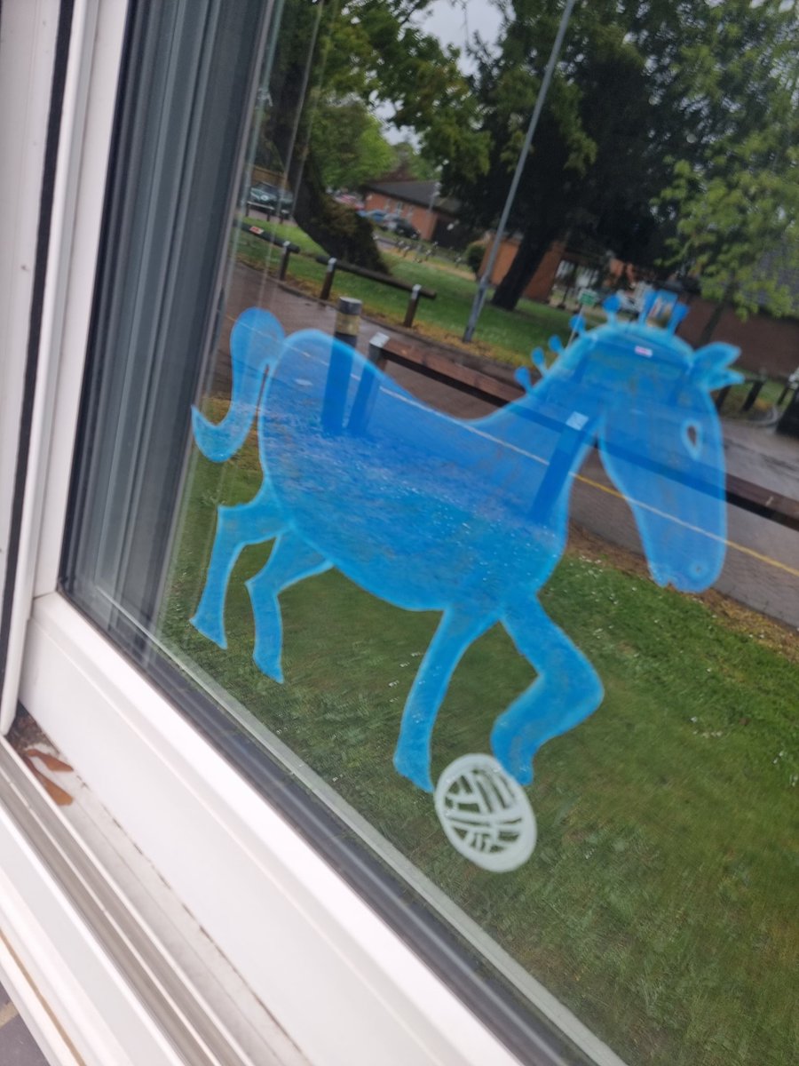 Staff member painted the ITFC horse on the window to support our local team, #patientparticpiantion #coyb #nsfttweets #expertbyexperience