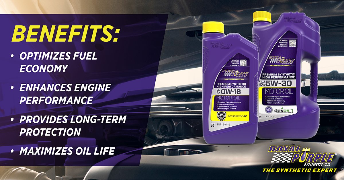 Unlock the superior quality of Royal Purple High Performance Premium Synthetic Motor Oil. Fortified with proprietary additive technologies, this oil goes beyond to enhance the efficiency of your engine. ow.ly/6iBG50RvZpc  #NoMatterWhatDrivesYou #DriveWithRoyalPurple