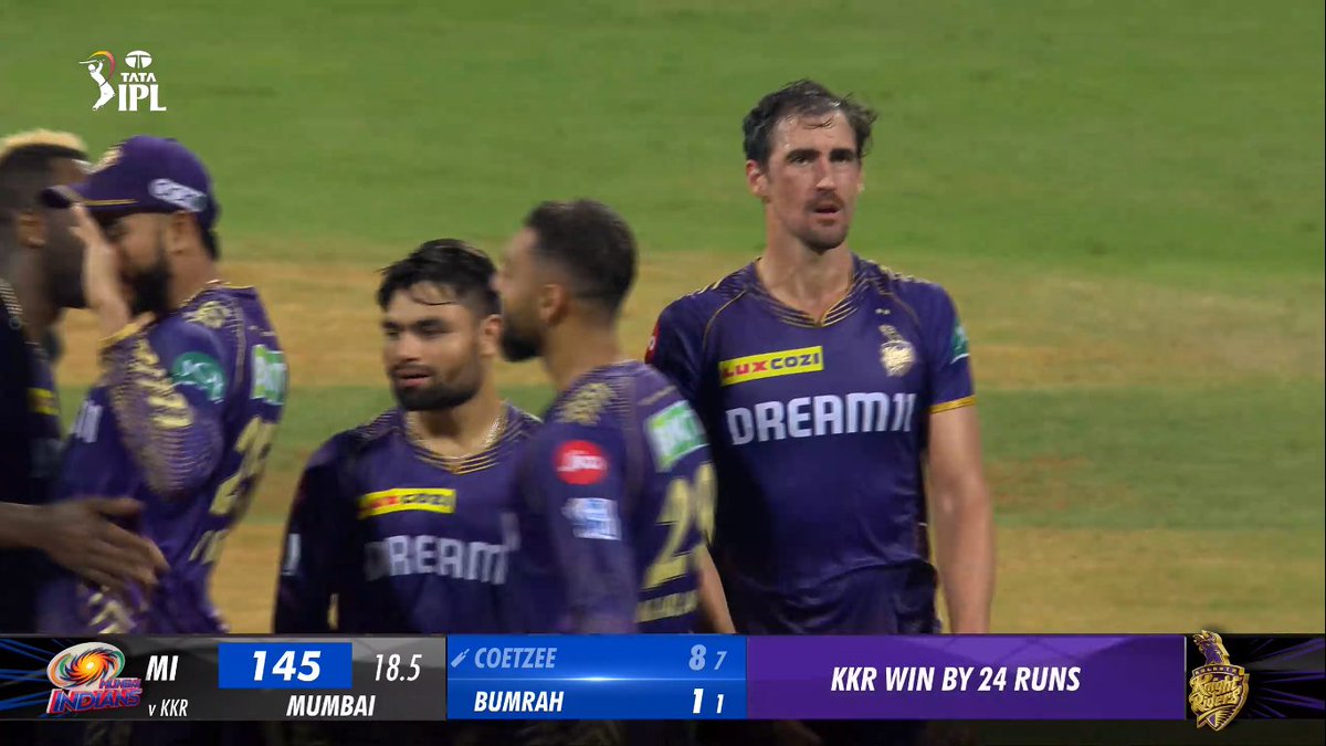 Mitchell Starc tonight: First 2 overs - 1/23. Last 2 overs - 3/10. - VINTAGE STARC FOR KKR..!!! 🤯