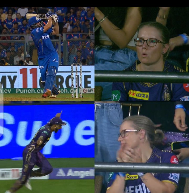 18.1 - SIX 18.2 - OUT Alysa Healy's reaction sums up the game 😁 #MIvsKKR #VonSchitzenpants