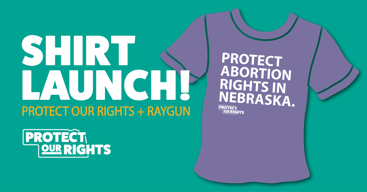 We are excited to have partnered with @RAYGUNshirts for exclusive Protect Our Rights merch, including two shirt options, stickers and buttons! Join us on May 4th from 10am to 12pm for the official launch at RAYGUN in the Old Market (1108 Jackson Street, Omaha).