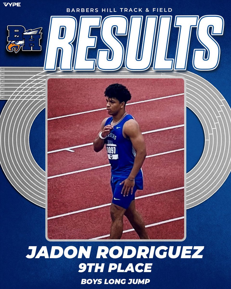 Barbers Hill 🦅 Girls Cross Country/Track & Field (@bhhseagletrack) on Twitter photo Super proud Jadon Rodriguez, finishing as one of the best long jumpers in the state of Texas!!! <a href="/BH_Athletics/">Barbers Hill Athletics</a> <a href="/BHBoosterClub/">BH Athletic Booster</a> Super proud Jadon Rodriguez, finishing as one of the best long jumpers in the state of Texas!!! <a href="/BH_Athletics/">Barbers Hill Athletics</a> <a href="/BHBoosterClub/">BH Athletic Booster</a>