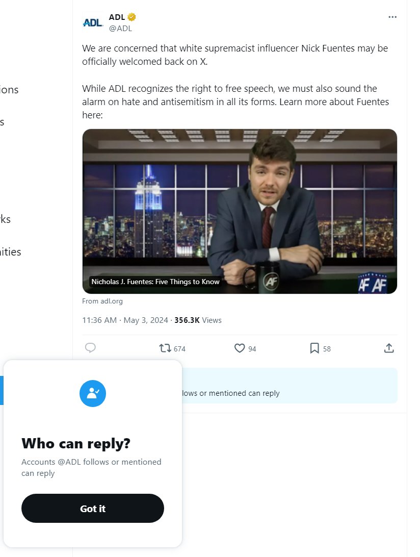 They claim to believe in free speech, but they block comments and label people, to decide who has the right to free speech. 🤨