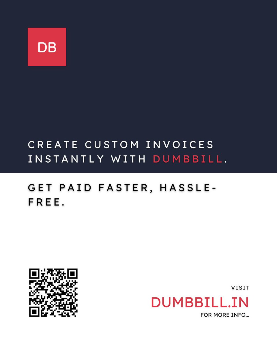 Create custom invoices instantly with @dumbbillapp. 

Links:
Android: play.google.com/store/apps/det…
Web: app.dumbbill.in 

#DUMBBILL #invoice #simplify #custominvoices  #dumbbillapp #monopolysystems #india #saas #billing #invoicing #madhyapradesh