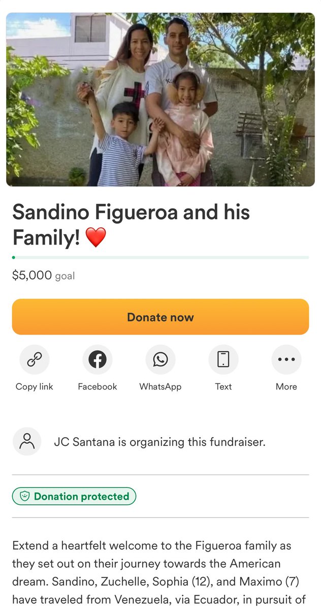 We are a team aka a family! Let’s help our brother and his family get going! Living the American dream. ✅ Click the link for details and to help. 💯❤️

gofund.me/899581c1