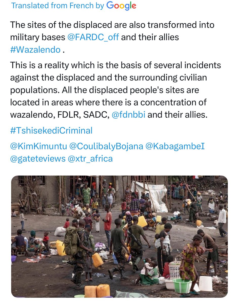 Because the world is failing to stop Israel from bombing refugee camps in #Gaza, it is only emboldening Rwanda to do the exact same thing in the Congo. Now, Rwanda seems to be using the same rhetoric to justify bombing civilians in tents. #StopBombingRefugeeCamps