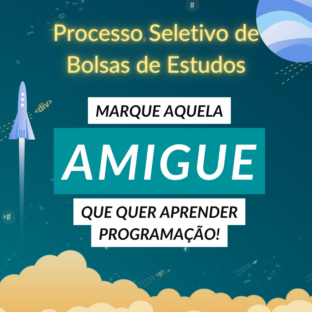 programaria's tweet image. 🚨ATENÇÃO🚨Você tem até o dia 15/5 para se inscrever no nosso processo seletivo de bolsas de estudos e dar os primeiros passos em sua carreira de tecnologia!

Os cursos #EuProgrAmo são ideais para quem quer aprender conceitos e habilidades sobre programação.

🔗Link na bio!