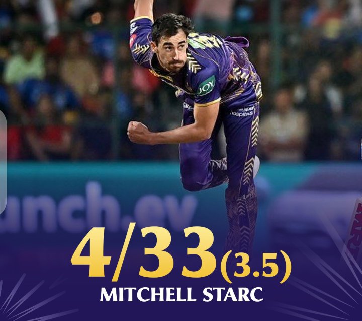 Mitchell Starc's four-wicket haul sealed the game for the Kolkata Knight Riders, breaking their 12-year streak of losses at the Wankhede by securing a victory margin of 24 runs.💜 #MIvsKKR #KKRvsMI #IPLUpdate