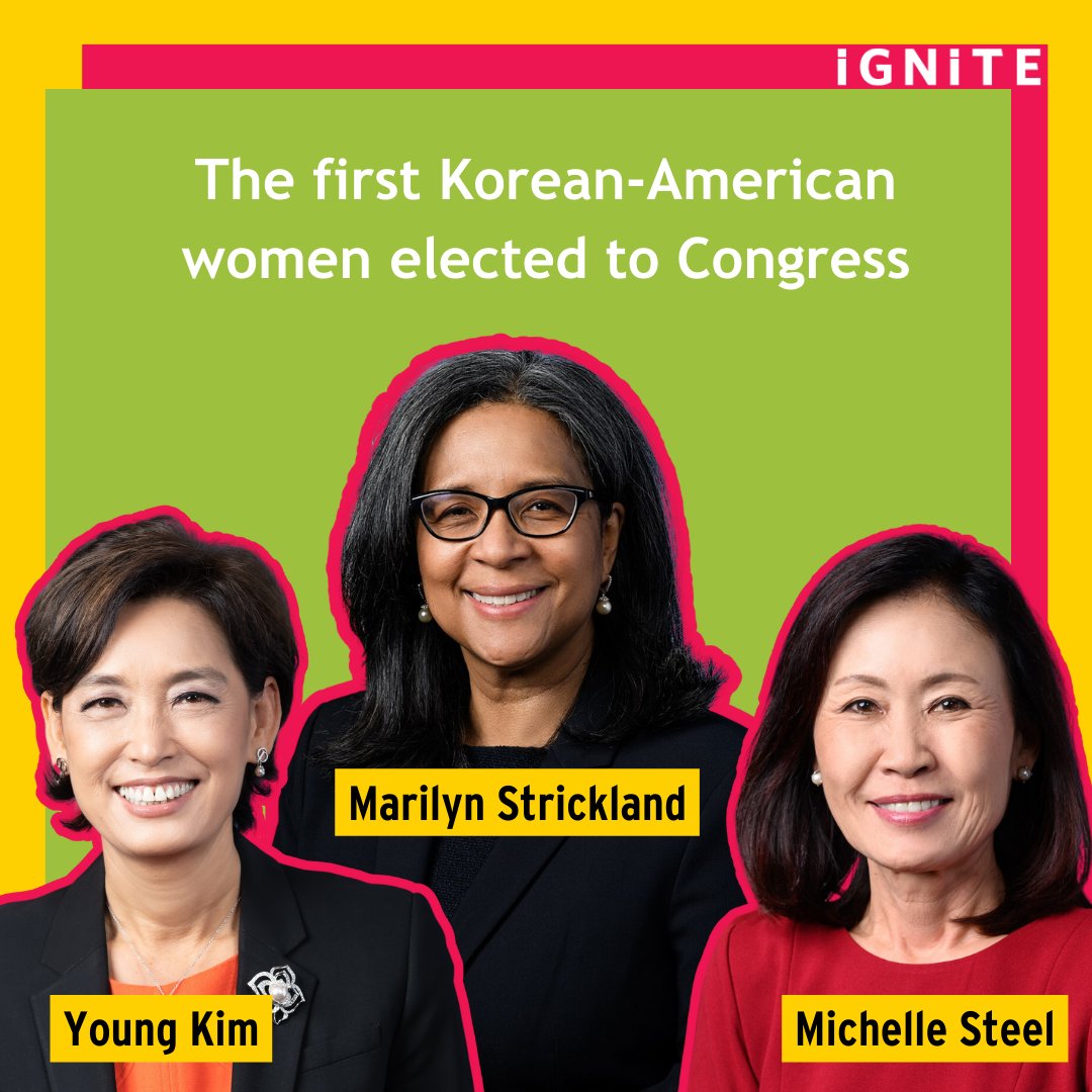 May is AAPI Heritage Month! 🎉 We're celebrating by recognizing Asian-American women who've broken barriers in the Senate and Congress. You can help to continue building diversity in our representatives by voting this election year. Get started at- ignitenational.org/vote!