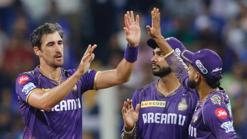 KKR win against Mumbai Indians at Wankhede Stadium, Mumbai, after 12 years, scripting a thrilling 24-run victory and landing a foot in the door to the play-offs. Congratulations! Picture courtesy: ESPN Cricinfo @KKRiders