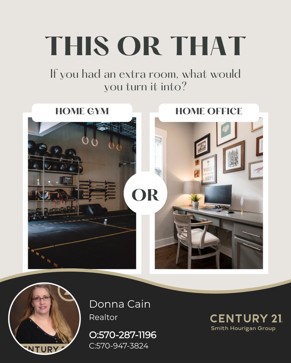 Extra room at your place? Why not make it a modern home gym or a productive home office? 💪🖥️ What's your choice? 

#homedecor #homegym #homeoffice #thisorthat #questionoftheday