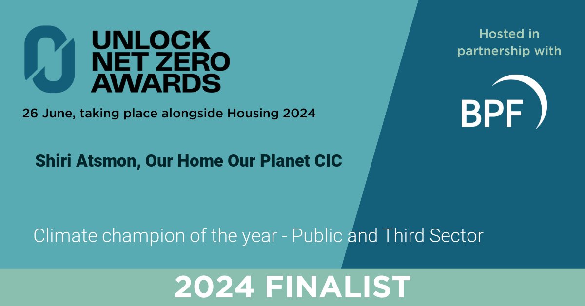 I'm delighted to have been shortlisted as a Finalist as part of the @unlocknetzero Awards - Climate Champion of the Year - Public and Third Sector. Thank you @BarnetCouncil for nominating me, and @BritProp for organising the Awards programme.