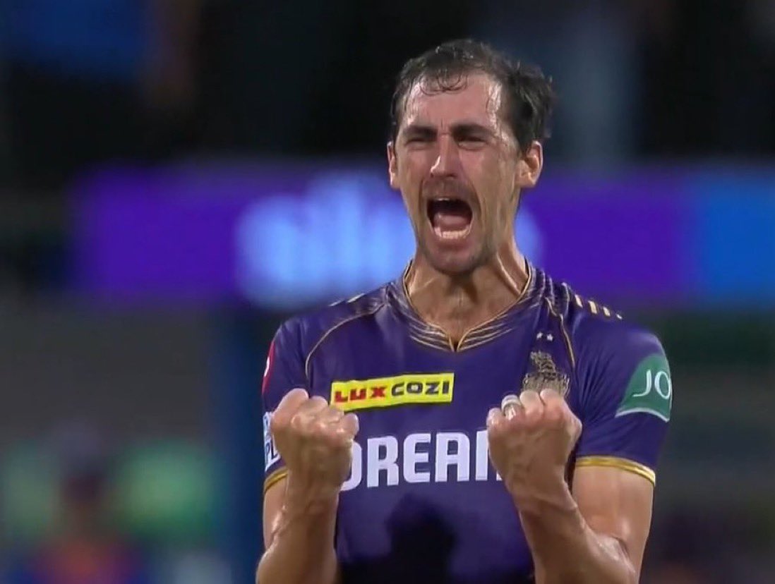 Mitchell Starc take a bow, what a way to step up for KKR tonight 💜

Never doubted my Aussie Goat 🐐 
#KKRvMI #Starc
