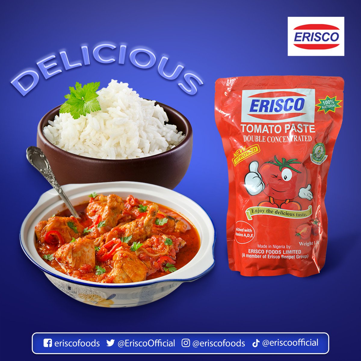 Erisco tomato paste is the perfect choice! Our paste is packed with nutrients from the first drop to the last, delivering rich flavor in every spoonful. Try Erisco tomato paste today and experience the satisfaction of a delicious and healthy meal! #EriscoFoods