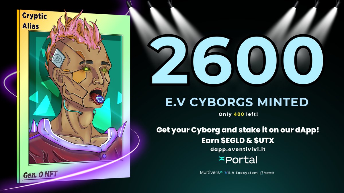 2600 #EVCyborgs minted! Thinking about it a year ago seemed like we could never do it. Instead we are here and we are more excited than ever! 🔥 @PulsarTransfer send 150 UNITYX to 250 reactions 👏 Another great effort from our community this week between 50 Cyborgs minted in…