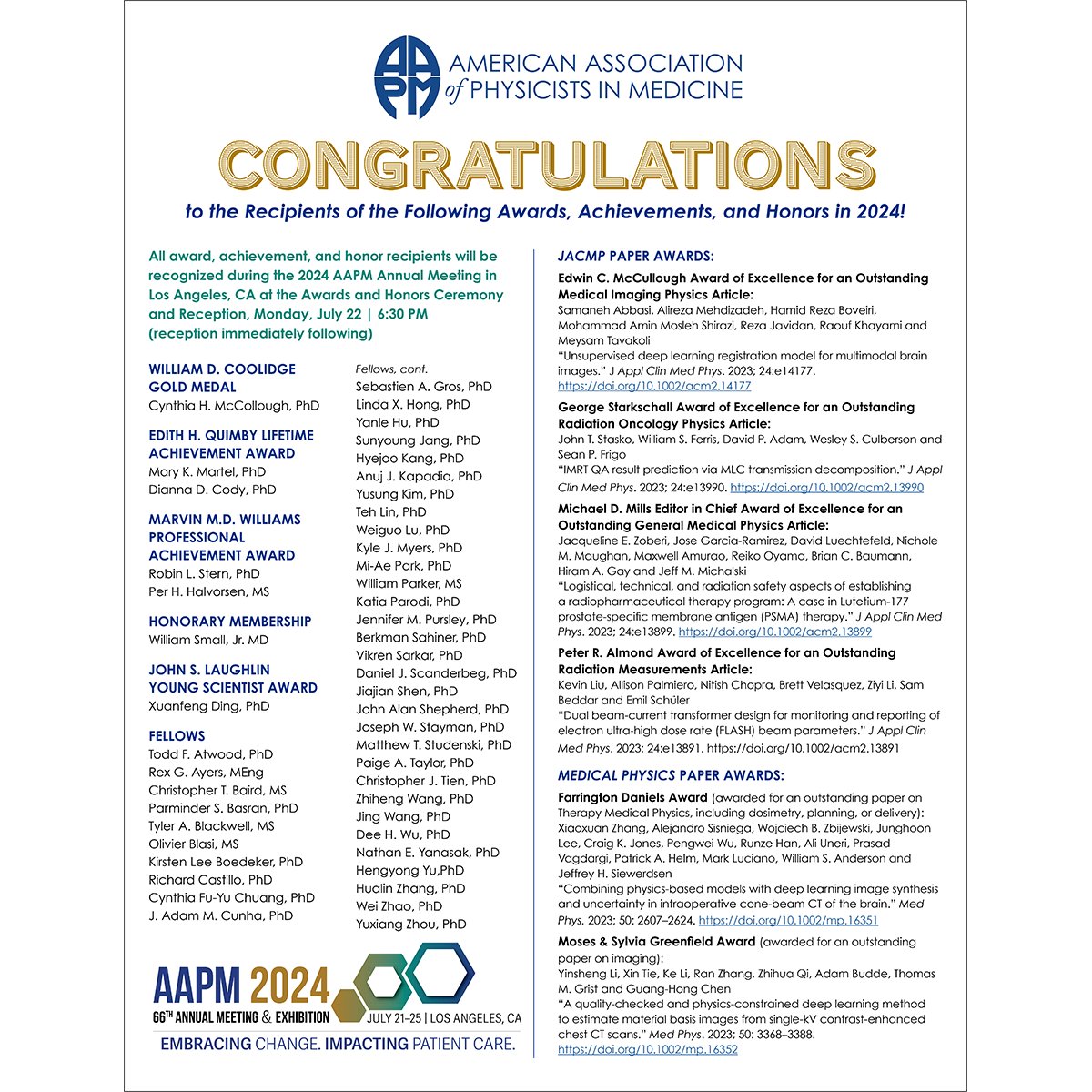 Congratulations to #Purdue #medphys alum Tyler Blackwell (@TylerABlackwell) for being named an AAPM Fellow! @aapmhq #boilermaker