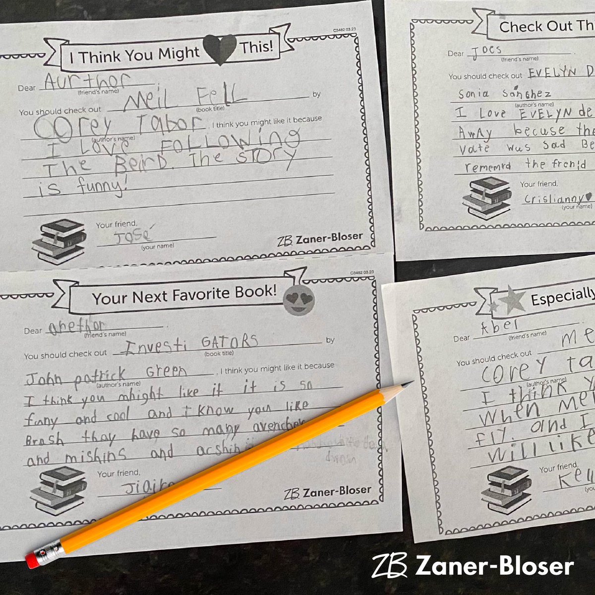 End-of-year take-home idea 💡: Compile a stack of students' book recommendations, make copies for each child in class, then staple together and send home! Get started: bit.ly/3wk9EH0
