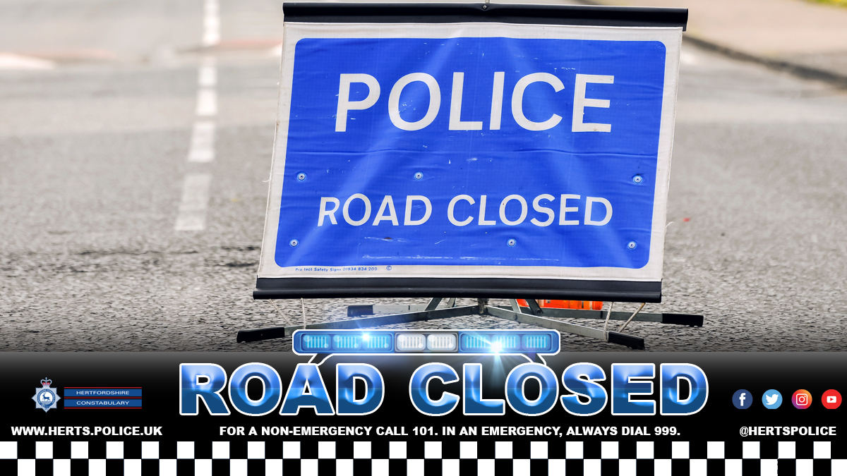 Emergency services are currently at the scene of a collision in Church Road #PottenEnd, near #Berkhamsted. The road is closed and we're asking motorists to please avoid the area.