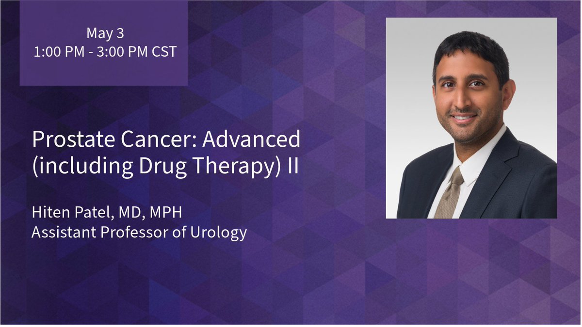 First up after lunch is Hiten Patel, MD, MPH, to talk about advanced #ProstateCancer, including drug therapy. #AUA24 @AmerUrological