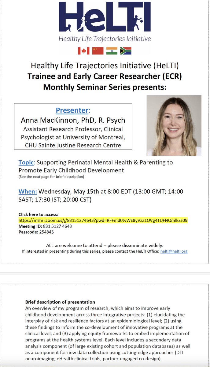 Please join us for the upcoming @helti_org Trainee and ECR Seminar Series on May 15th at 8 am EDT. Several LTRI @SinaiHealth and @UofT scientists are participating in @helti_org! HeLTI.org helti.org/seminars/