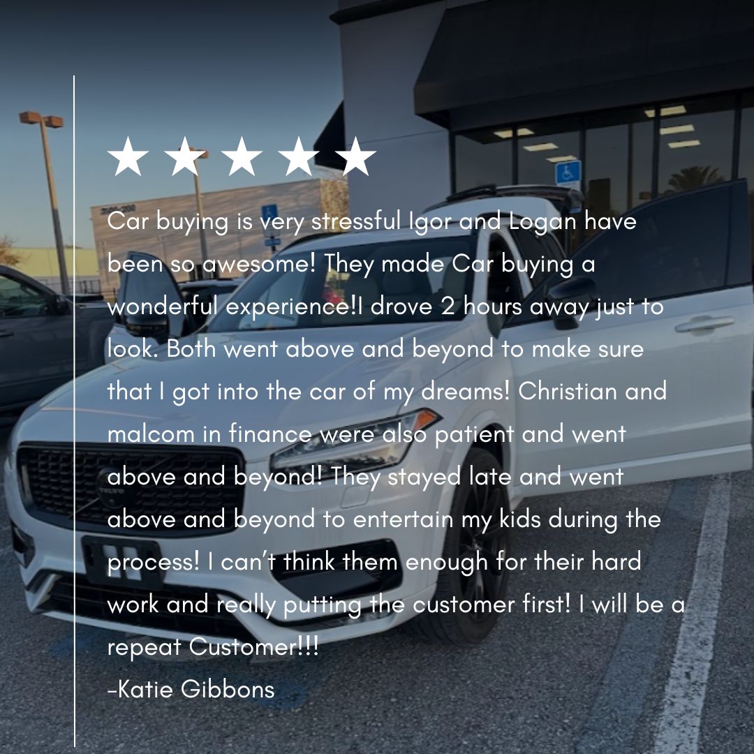 Katie! We're delighted to know that Igor, Logan, Christian, Malcolm, and the rest of our team at World Imports USA / Lotus of Jacksonville went above and beyond for you. We appreciate your kind words! #FanFriday #WorldImportsUSA #Volvo