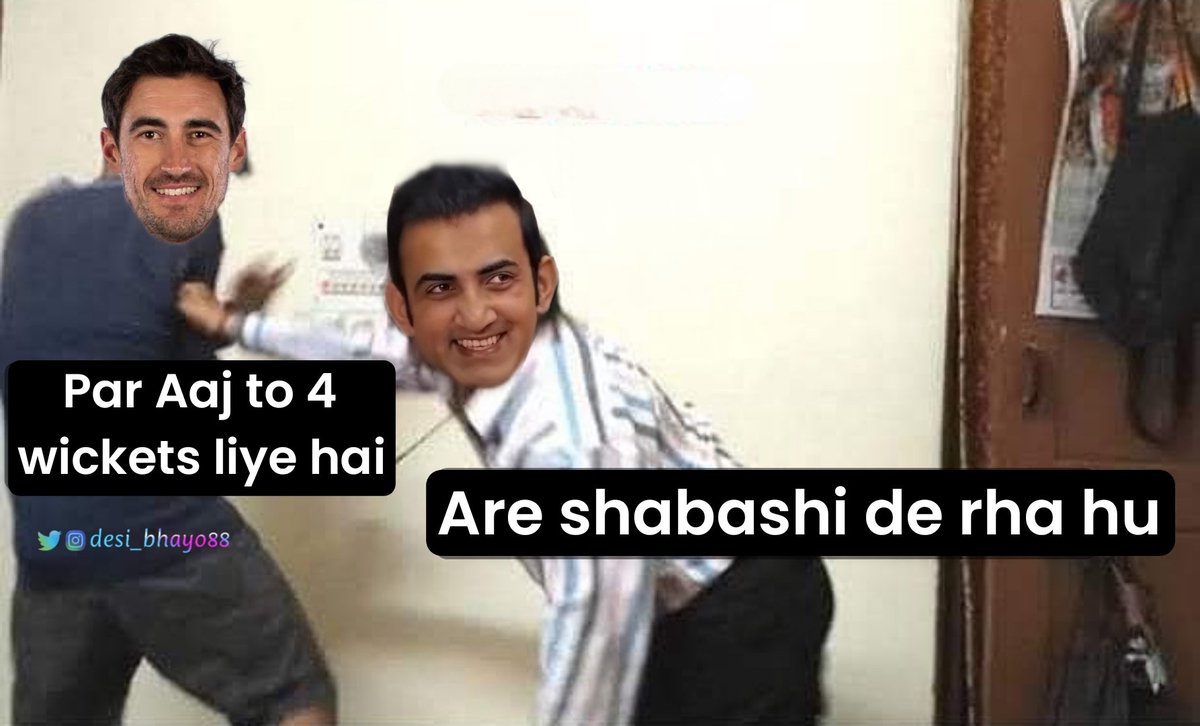 Mitchell Starc and Gautam Gambhir in dressing room