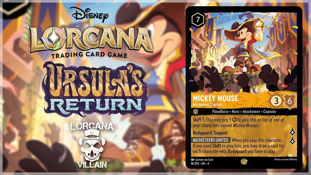 Incredibly thankful to @DisneyLorcana for letting me reveal a new LEGENDARY MICKEY MOUSE coming to Lorcana with 'Ursula's Return!'

Video linked below.
🔗🔽

#lorcana