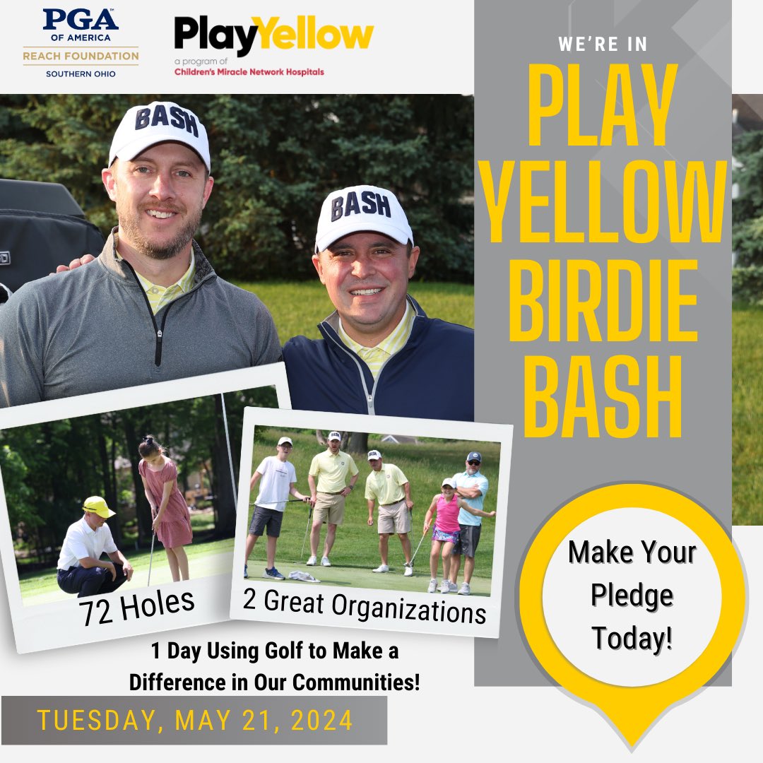 Team Worthington Hills CC has helped #changekidshealth by raising an average of $234 for each birdie they've made at the annual #PlayYellow Birdie Bash over the last three years supporting their @CMNHospitals - @nationwidekids 

Justin Van Heukelom, PGA & Ben Bastel, PGA are…