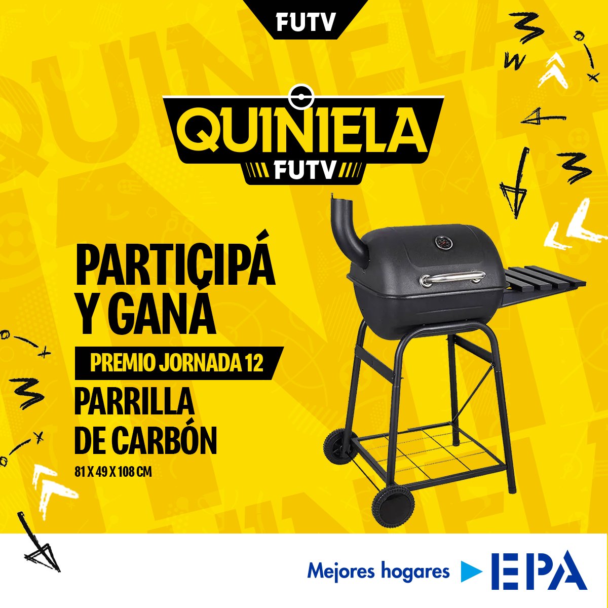 Esta parrilla cortesía de EPA es el premio que se llevará el ganador de la jornada 12 de la #QuinielaFUTV. 🔗 quiniela.futvcr.com