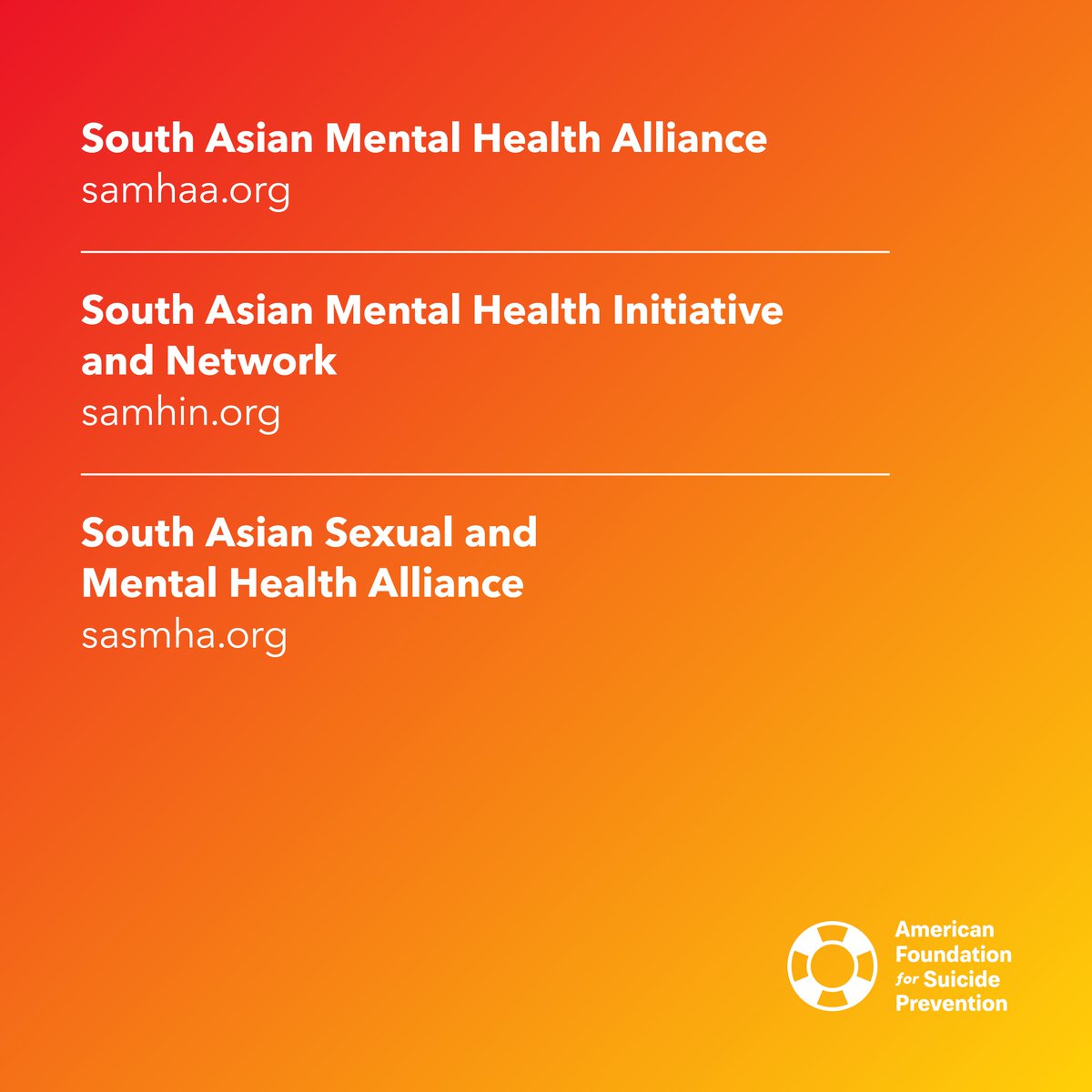 May is Asian American and Pacific Islander Heritage Month! 🧡 Culturally-relevant suicide prevention and mental health resources can make all the difference when seeking help. Use these resources this month and beyond.