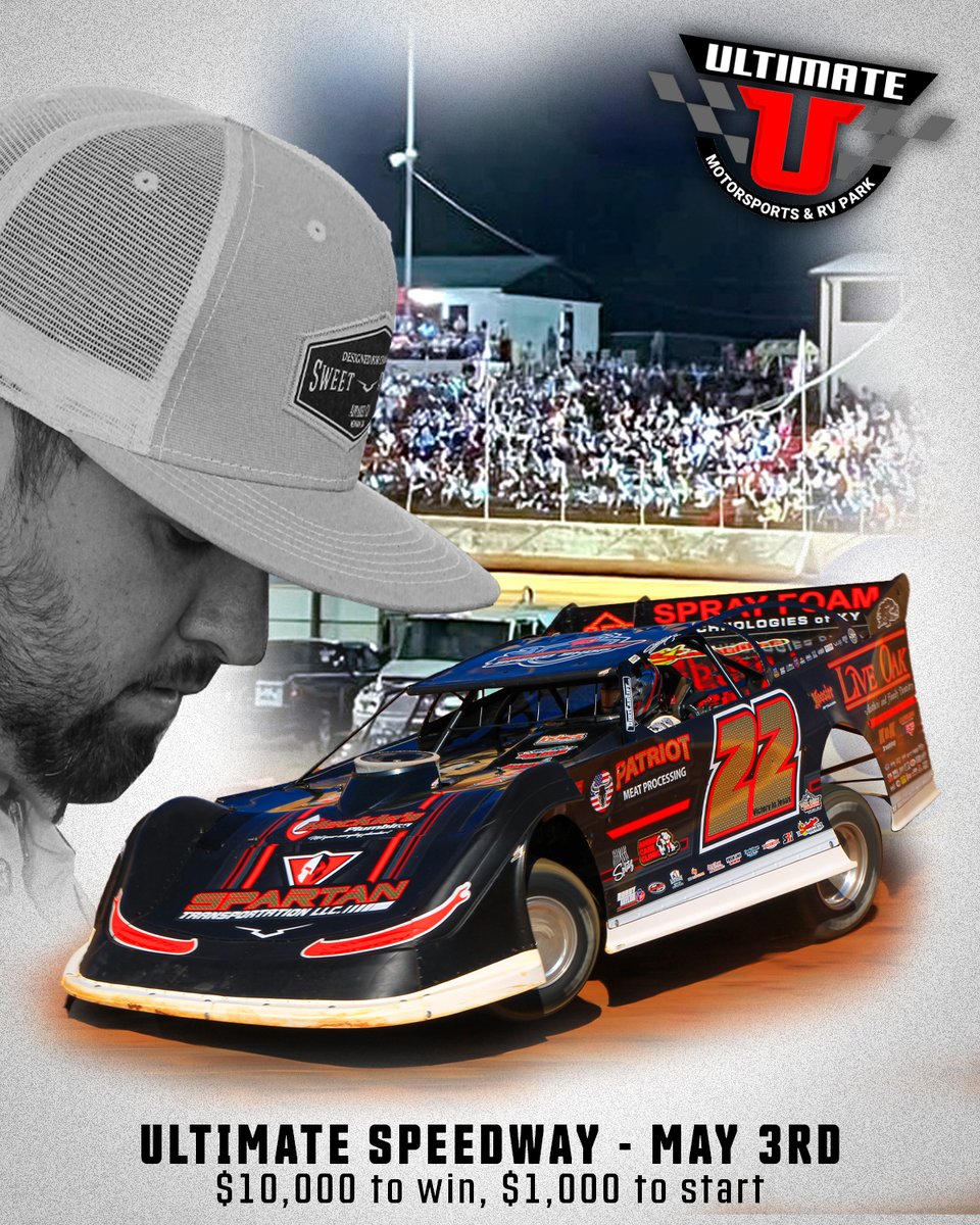 IT IS RACEDAY 🚨 Tonight we race at Ultimate Motorsports & Rv Park battling for $10,000 to win with the Hunt the Front Super Dirt Series! Hot laps start at 7pm EST! 🏁 The Sweet Victory Apparel Co. x ShopFergy22.com merchandise trailer is also in attendance. 👊 If you