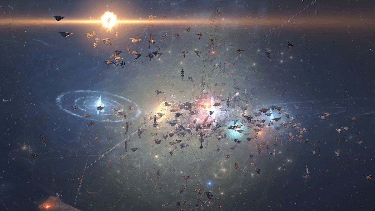 EveOnline's tweet photo. The system of Ahbazon once again became the deadliest system in New Eden on the day, with nearly 5,000 pilots clashing over an Imperium Fortizar.

Dreadnoughts were out in full force, and by the end of the fight nearly 4.2 TRILLION ISK was destroyed. 

#Tweetfleet #EVEOnline https://t.co/G2wOZUc4fn