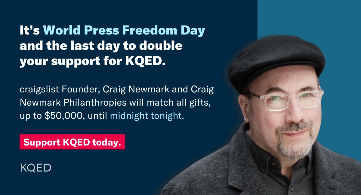 “A trustworthy press is the immune system of democracy.” — craigslist Founder, Craig Newmark In honor of #WorldPressFreedomDay, pledge your support to KQED and have your donation matched up to $50k by @craignewmark and Craig Newmark Philanthropies: donate.kqed.org/radiodrive