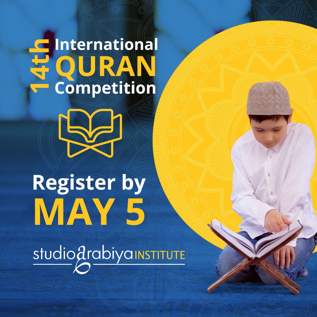 StudioArabiya's tweet photo. ⏲️🤗 The time is here! #StudioArabiya is having it's International #Quran Competition! Anyone worldwide, student or not, children teens and adults is able to apply as long as they fulfill the requirements at sign-up.

https://t.co/cDnooTGhsr

Registrations close in 3️⃣ days! https://t.co/Mnubih3bQM