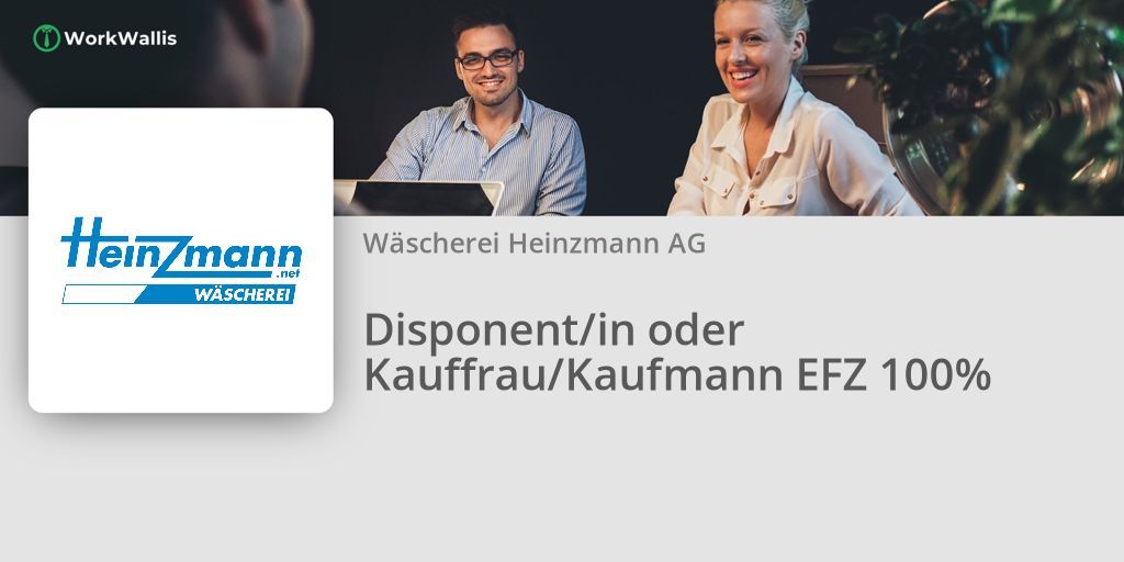 🧑‍🏭 Disponent/in oder Kauffrau/Kaufmann EFZ 100%
🏢 Wäscherei Heinzmann AG

#workwallis #workvalais #job #jobs #wallis #valais
