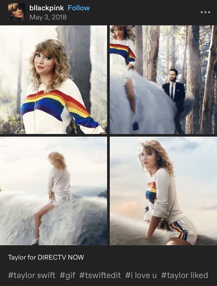 six years ago today, taylor liked a fan's tumblr post of four gifs from the direcTV now commercial

may 3, 2018