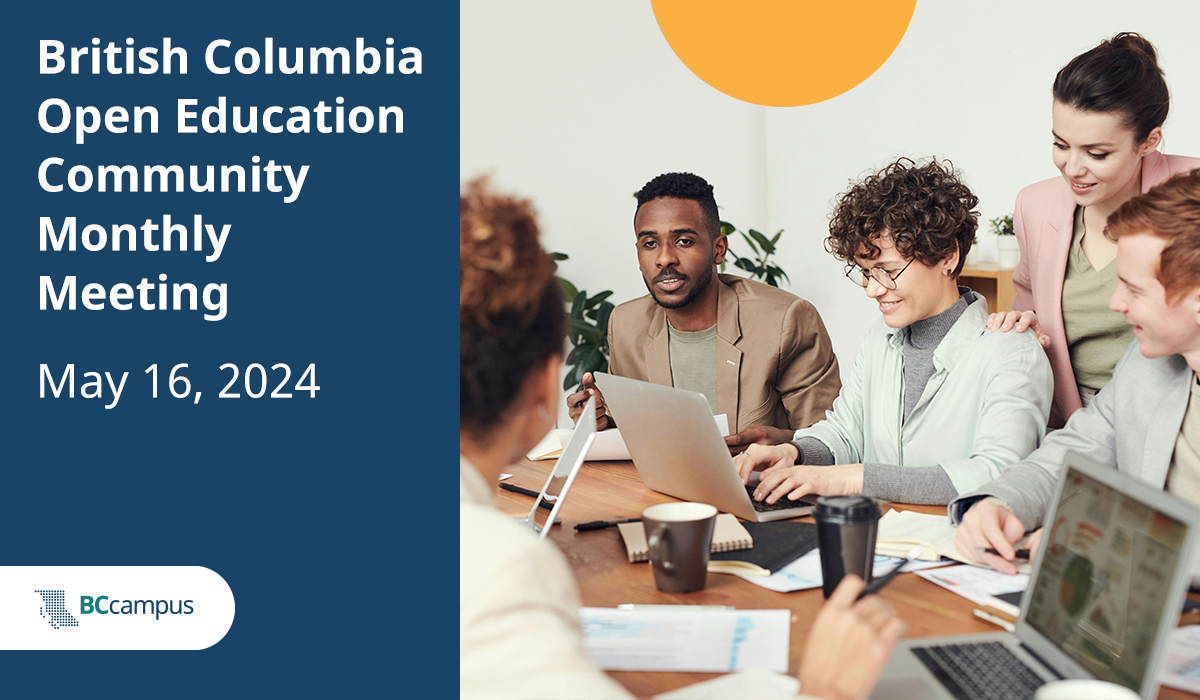 Join BCOEC's monthly virtual gatherings! Connect with BC and Yukon post-secondary peers, share insights, and discuss open education challenges and best practices. Register now to be part of the conversation! 

Learn more: ow.ly/94Ub50Rj759

#OpenEducation #BCOEC