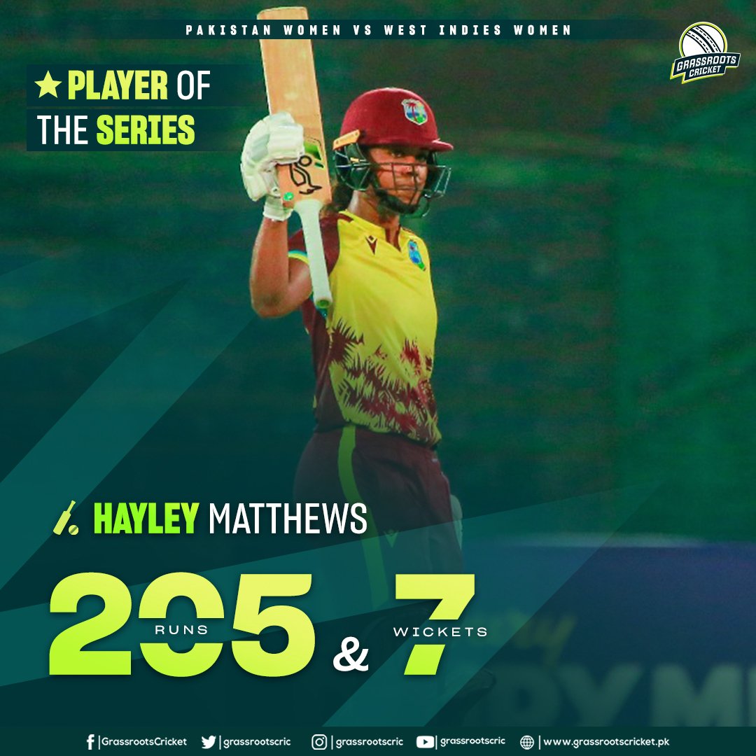 Player of the Series in the ODIs ☑️ Player of the Series in the T20Is ☑️ #PAKWvWIW | #BackOurGirls
