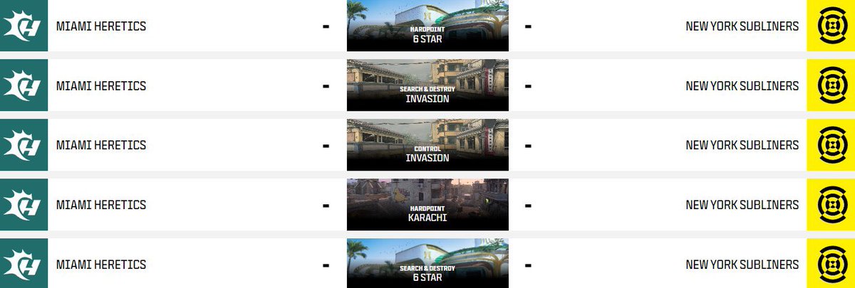 Official Map set for Miami Heretics vs New York Subliners today in the @CODLeague 

#NYSL #Heretics