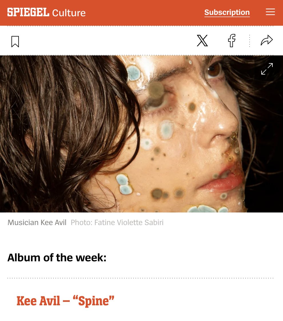 Kee Avil's Spine is @derspiegel's Album of the Week. The Canadian producer's sophomore album is released today. bit.ly/44sJKNV