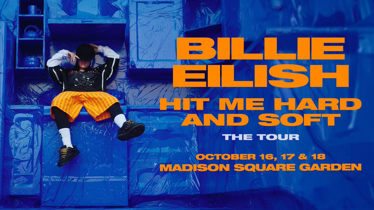 Tickets are ON SALE now to see Billie Eilish bring HIT ME HARD AND SOFT: THE TOUR to The Garden on Oct 18! 🎟: go.msg.com/BillieEilish
