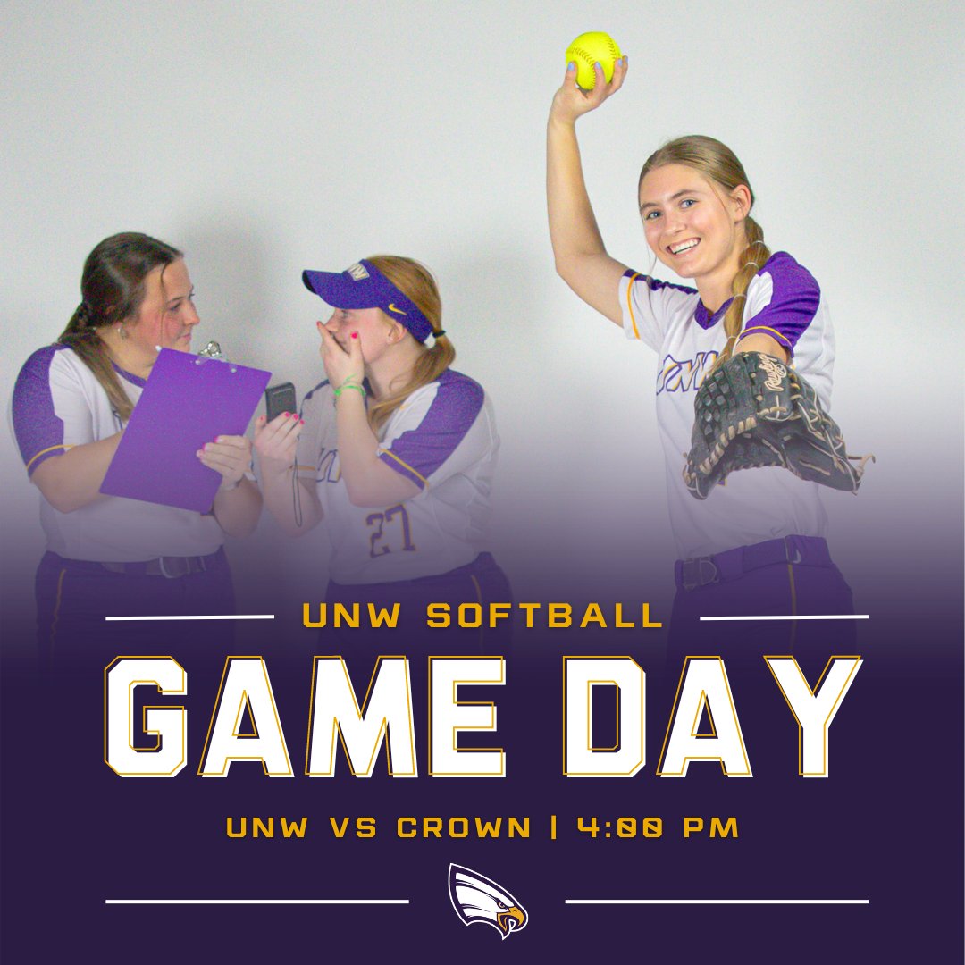 🦅🥎 Gear up, fans! The Eagles are about to unleash our pitching prowess in shades of purple and gold! 🟣🟡 First game against Crown starts at 4 PM.

#unwsoftball #unweagles #competewithpurpose #4Him