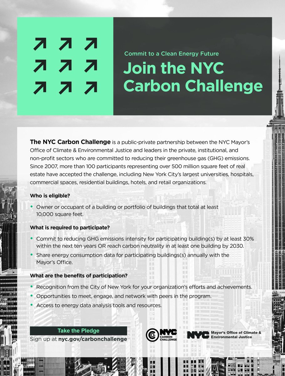 Is your building dedicated to reducing its carbon footprint? Join over 100 others in NYC's Carbon Challenge who have pledged to decarbonize their properties. Find out more: on.nyc.gov/3VmJRo7