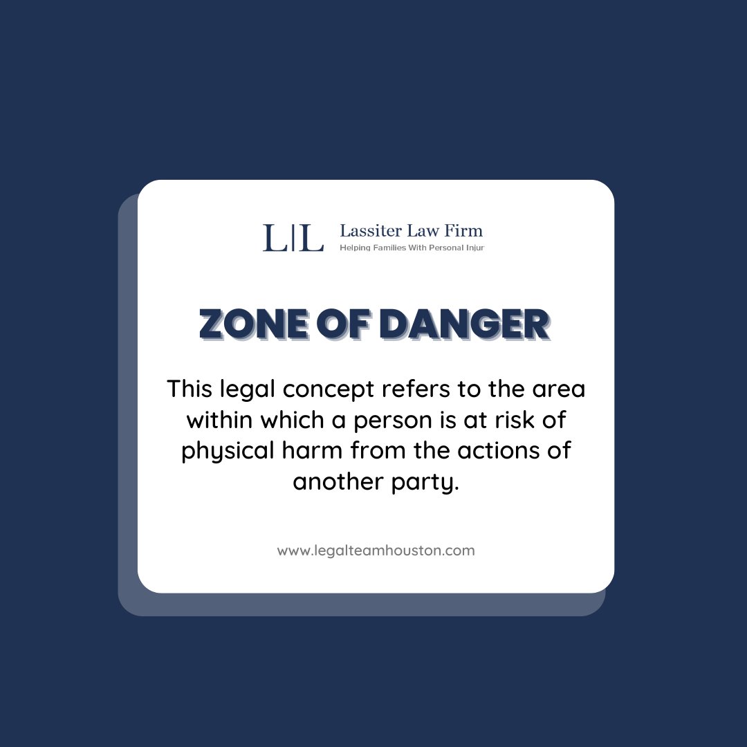 🚫Zone of Danger:  In trucking accidents, it could relate to determining liability for injuries sustained by individuals in the vicinity of the accident.

#LassiterLawFirm #Houston #Lawyer #PersonalInjury
