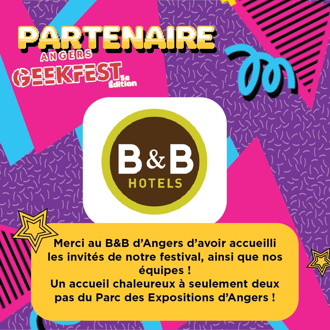 Merci au @BBHotelsFR d'Angers Parc Expo pour leur soutien lors de la 5e édition de l'Angers Geekfest ! #angers #geek #geekfest #partenaire #hotel