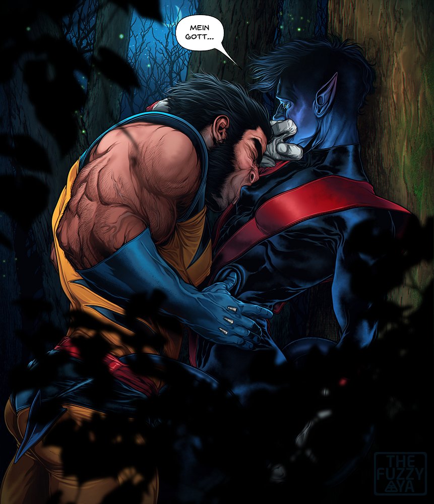 thefuzzyaya's tweet photo. Wolverine and Nightcrawler https://t.co/u9XwOiloFV