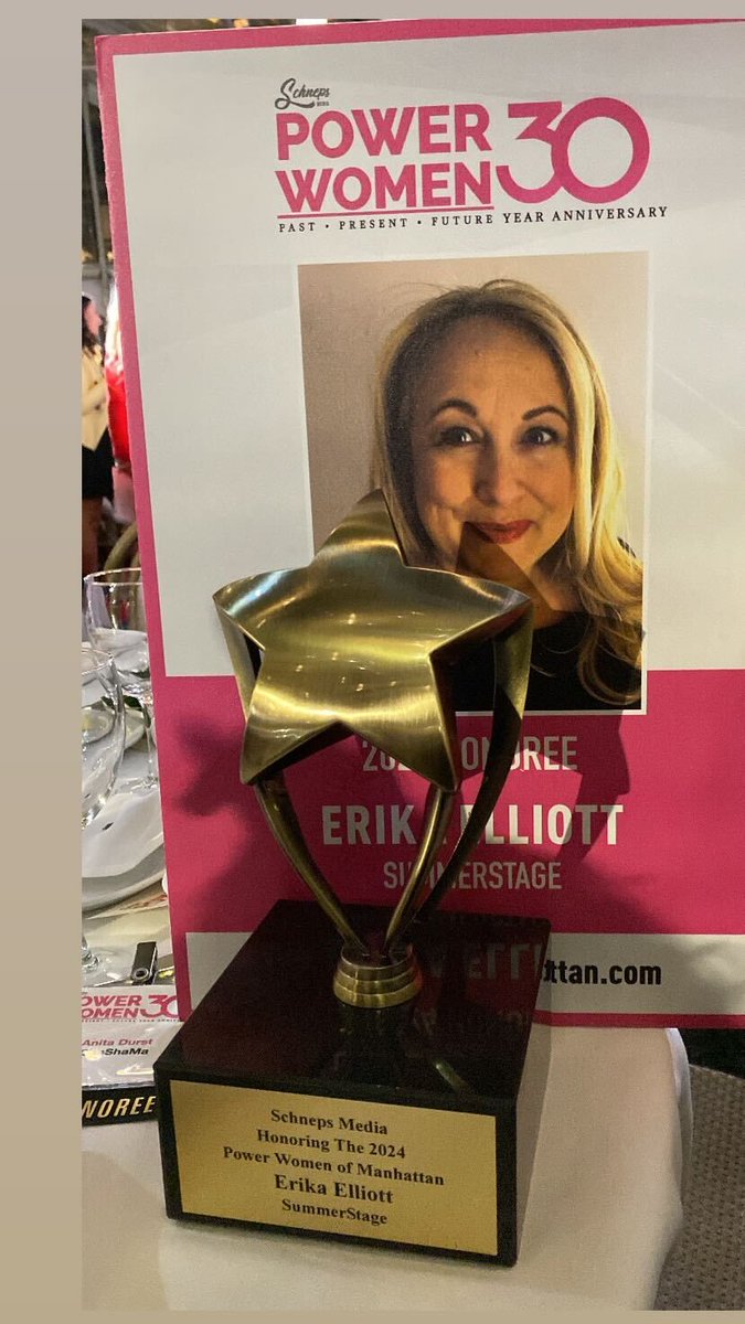 Our Executive Artistic Director, Erika Elliott, was recently honored at Schneps Media’s The Power Women of Manhattan Awards for her work at #SummerStage and for leaving an indelible mark on New York City’s cultural landscape. Congratulations Erika! ritzherald.com/the-power-wome…