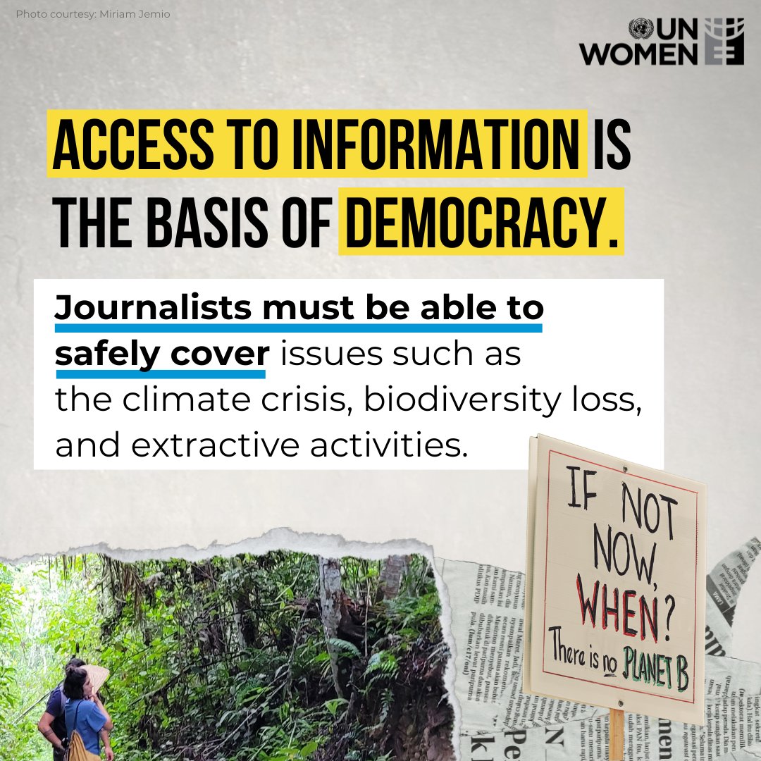 The climate crisis threatens progress on: 🔻Gender equality 🔻 Human rights 🔻Sustainable development This #WorldPressFreedomDay, let’s tackle dis- and misinformation that continue to challenge scientific knowledge. Read more 👉 unwo.men/UsyP50RvViz #ClimateAction
