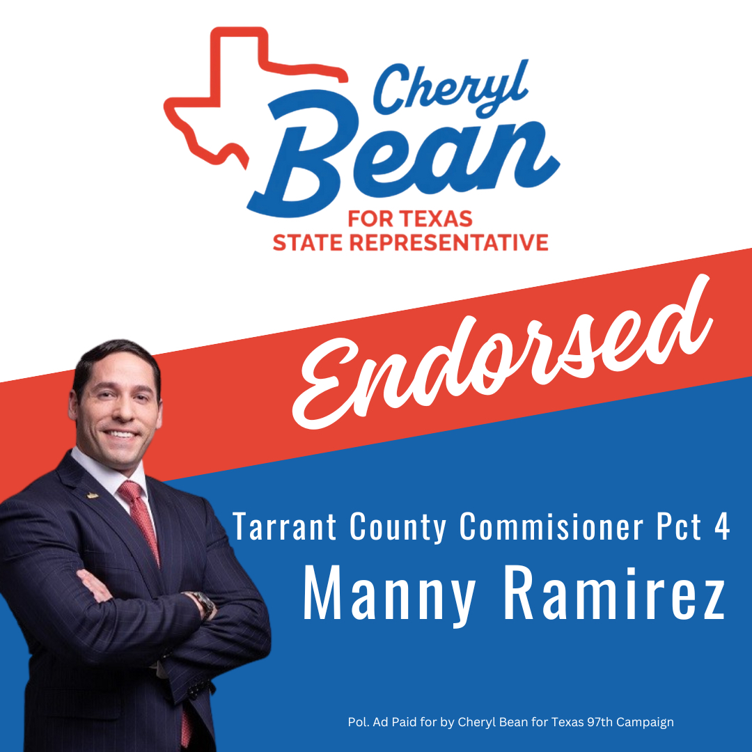 Thank you so much to Commissioner Manny Ramirez for his endorsement! Your commitment to conservative values and dedication to making Tarrant County red are truly inspiring.  #Texas97th #txlege #MakeTheTexasHouseRepublicanAgain #securetheborder  #SendCherylToTheCapitol #HD97RunOff